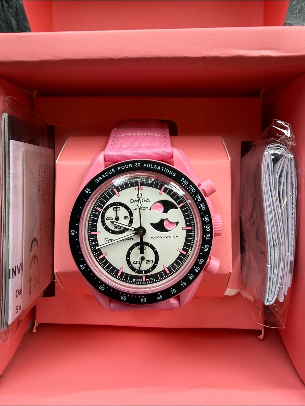 Omega x Swatch Mission to the Pink MoonPhase MOONSWATCH NWT - Picture 3 of 10